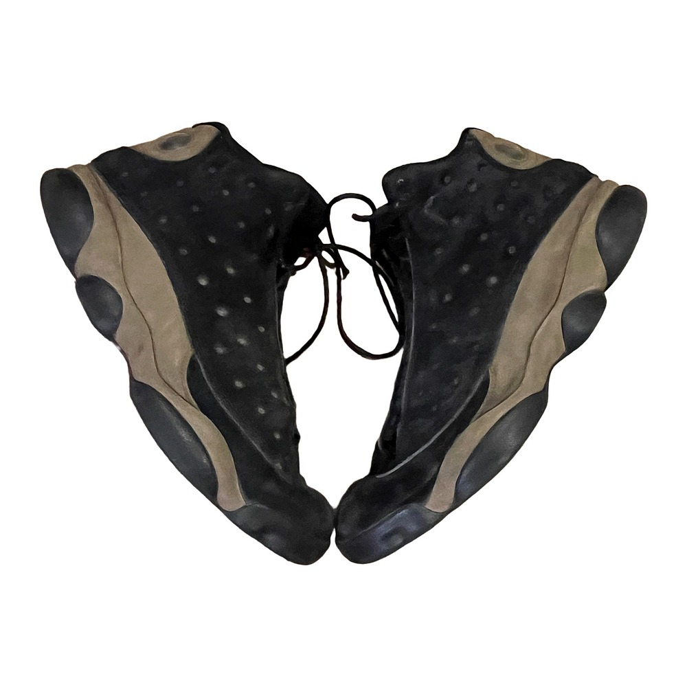 Nike Air Jordan 13 Retro Olive Mens Size 13 414571-006 Black Suede Sneaker